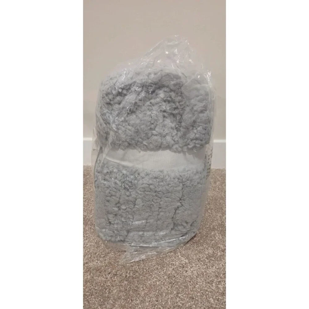 King Grey faux sherling blanket